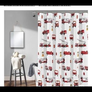 Make A Wish Fire Truck Shower Curtain Single
